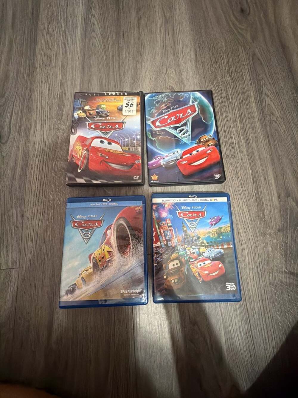 Disney Pixar Cars Movie Collection 4-Disc Blu-Ray And DVD Lot (Read description)